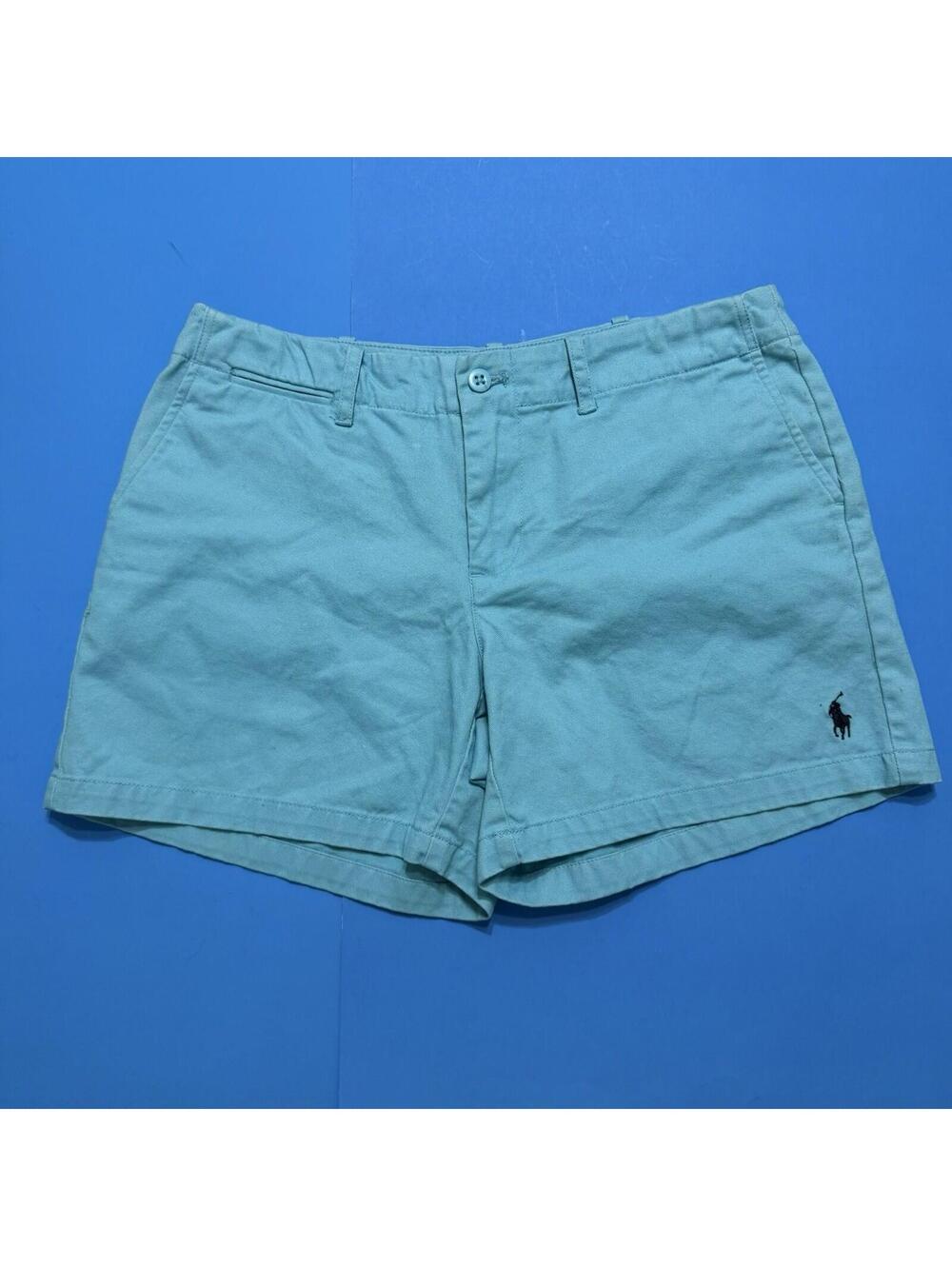 Ralph Lauren Sport Light Turquoise Twill Shorts Womens Size 6